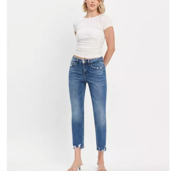 Flying Monkey High Rise Slim Straight Jeans - Picture 1 of 7